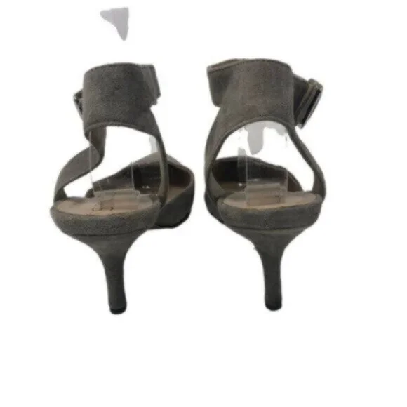 Sole Society | Women's Sandal Taupe Suede Heels Size 8 - Picture 11 of 13